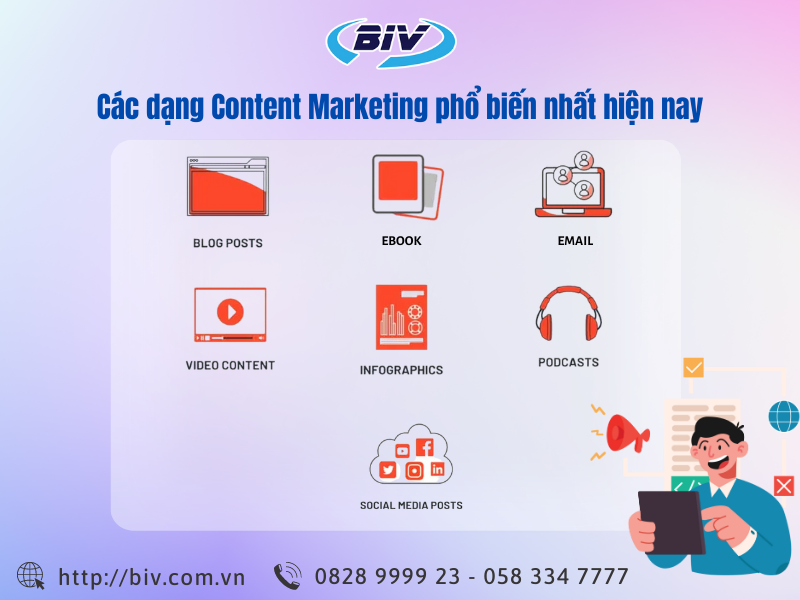Các dạng content marketing phổ biến